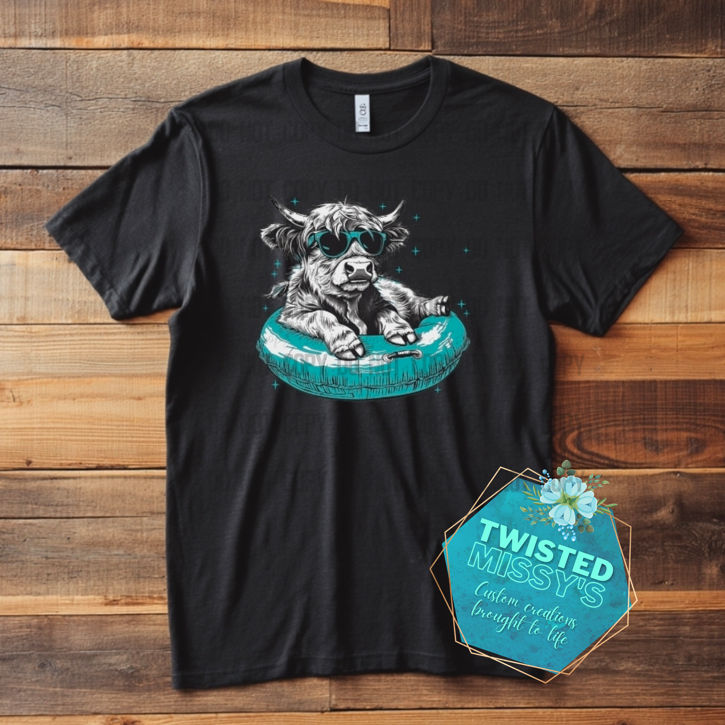 Cow on teal floatie