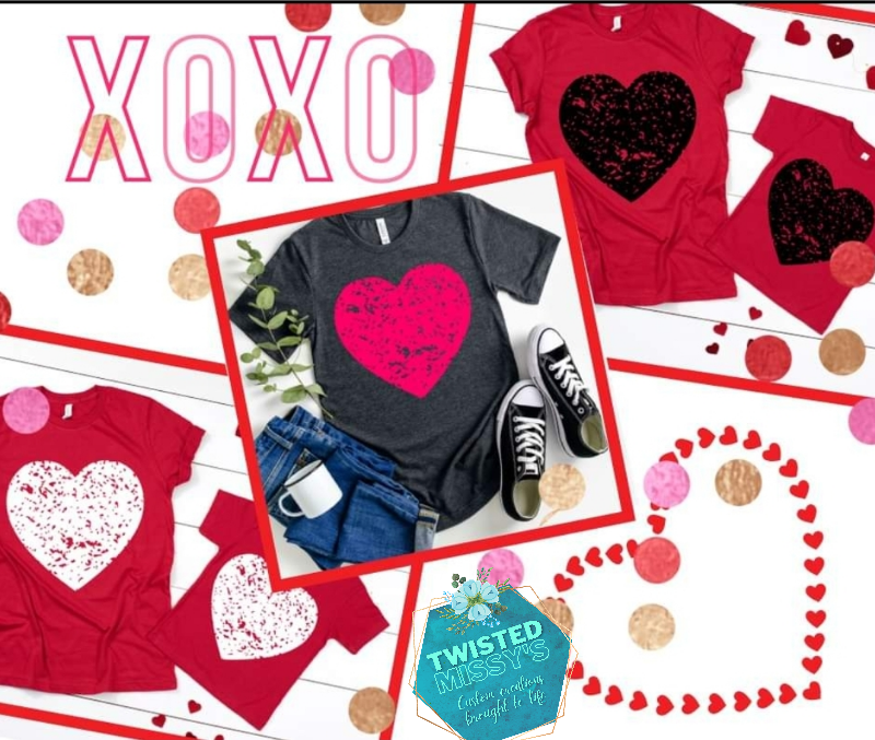 Black distressed heart