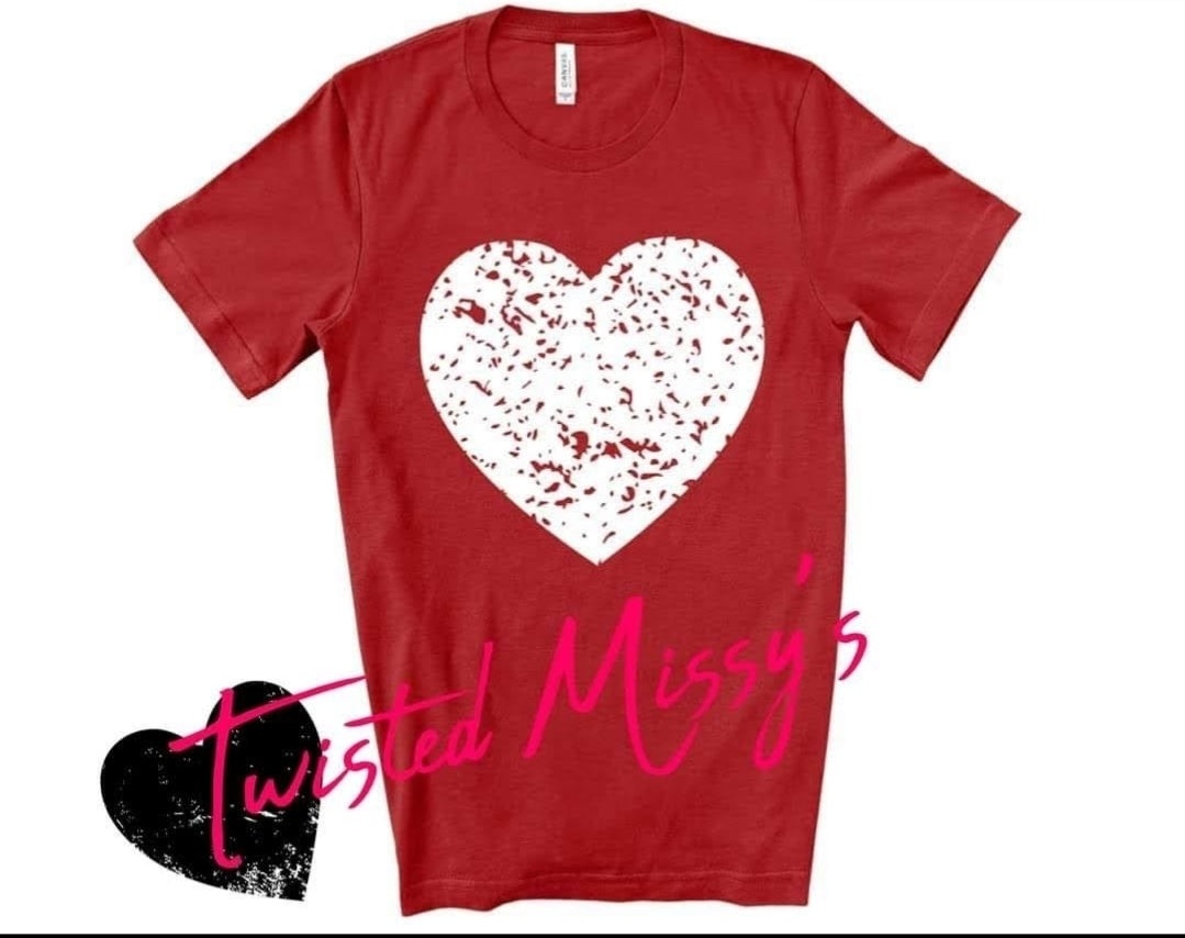 White distressed Heart