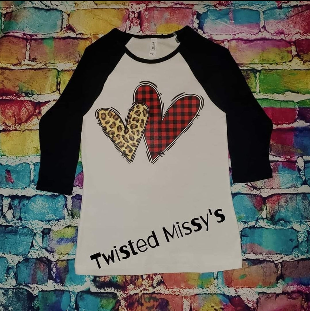 Hearts plaid and leopard