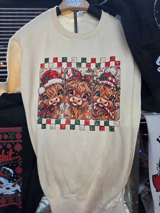 3 Highland cow Christmas