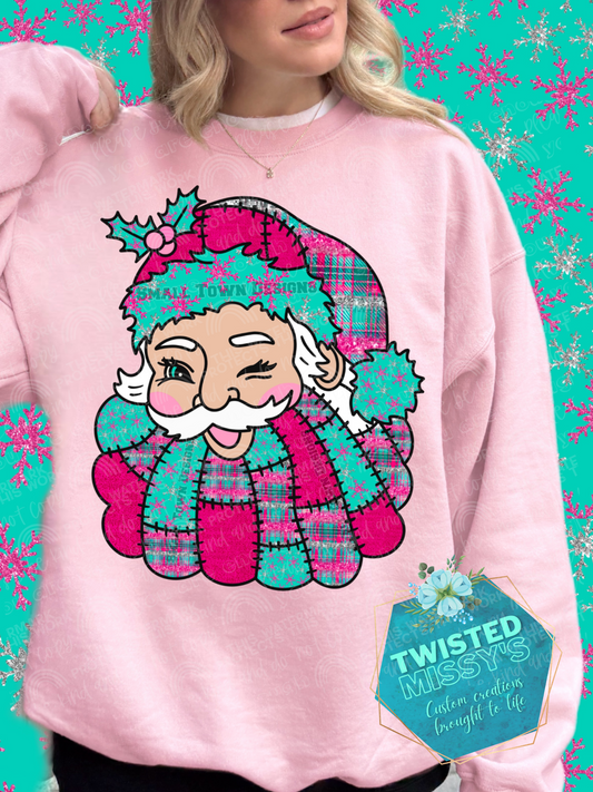 Santa pink and teal