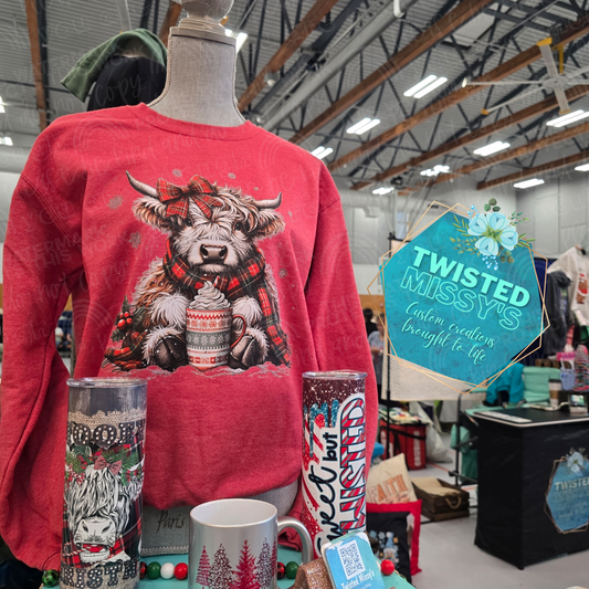 Highland Cow Christmas mug